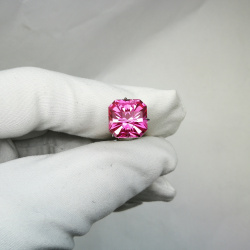 Рубин розовый выращенный, октагон 12*12 мм