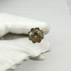Раухтопаз (дымчатый кварц)  цветок 15 мм