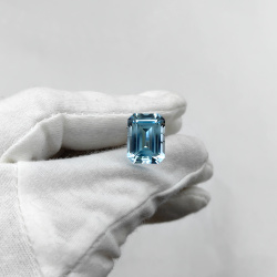 Топаз голубой, октагон 12*16 мм