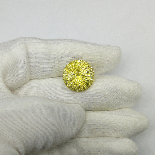 Цитрин, круг фантазийный, 16 мм