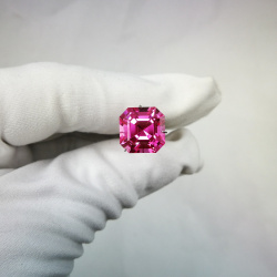 Рубин розовый выращенный, ашер 12*12 мм