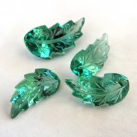 Кварц выращенный зеленый, гарнитур Листья