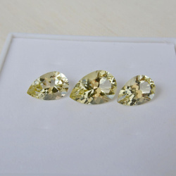 Цитрин, гарнитур груши 14*21 мм, 12*18 мм