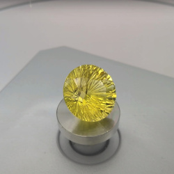 Цитрин, фантазийная огранка, круг, 16 мм