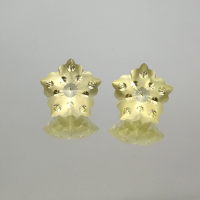 Цитрин, фантазийная огранка Цветок матовый, 12 мм