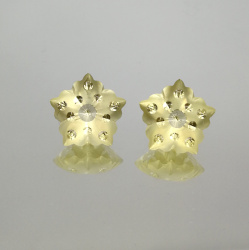 Цитрин, фантазийная огранка Цветок матовый, 12 мм