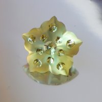 Цитрин, фантазийная огранка Цветок матовый 15 мм