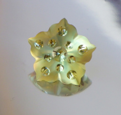 Цитрин, фантазийная огранка Цветок матовый 15 мм