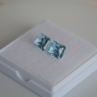 Топаз голубой, октагон, 11*9 мм