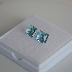 Топаз голубой, октагон, 11*9 мм