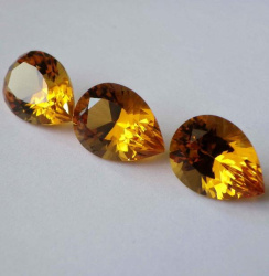 Цитрин выращенный, груша 11*15 мм