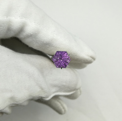 Аметист выращенный, гексагон фантазийный, 8*8 мм