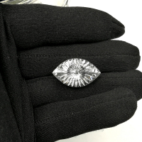 Горный хрусталь, фантазийная огранка Глаз, 25*15 мм