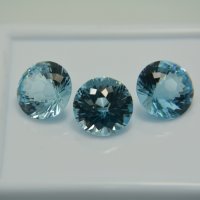 Топаз голубой, круг, 14 мм